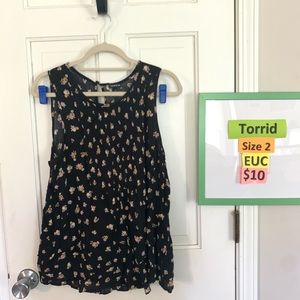 Torrid Black and Floral Tank